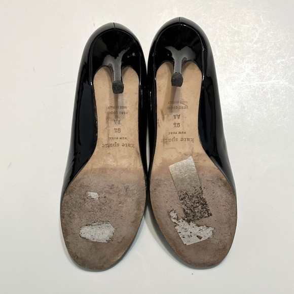 KATE SPADE Heels Women’s Size 9.5 AA Patent Black Pump Shoes - Picture 5 of 14